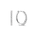Aretes de aro platinados con zirconia blanca