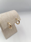 Arracadas de 14K oro amarillo twisted tube