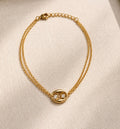 Brazalete de 14K oro amarillo coffee bean