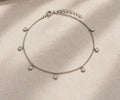 Brazalete de 14k oro blanco brillante bisel