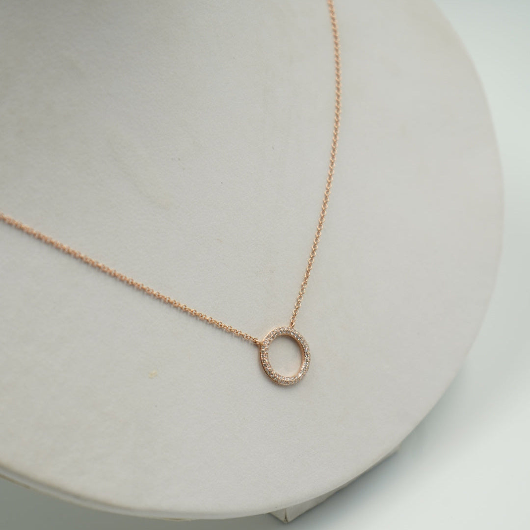 Gargantilla de 14K oro rosa círculo
