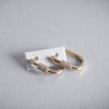 Aretes de aro de 14K oro amarillo rectangular