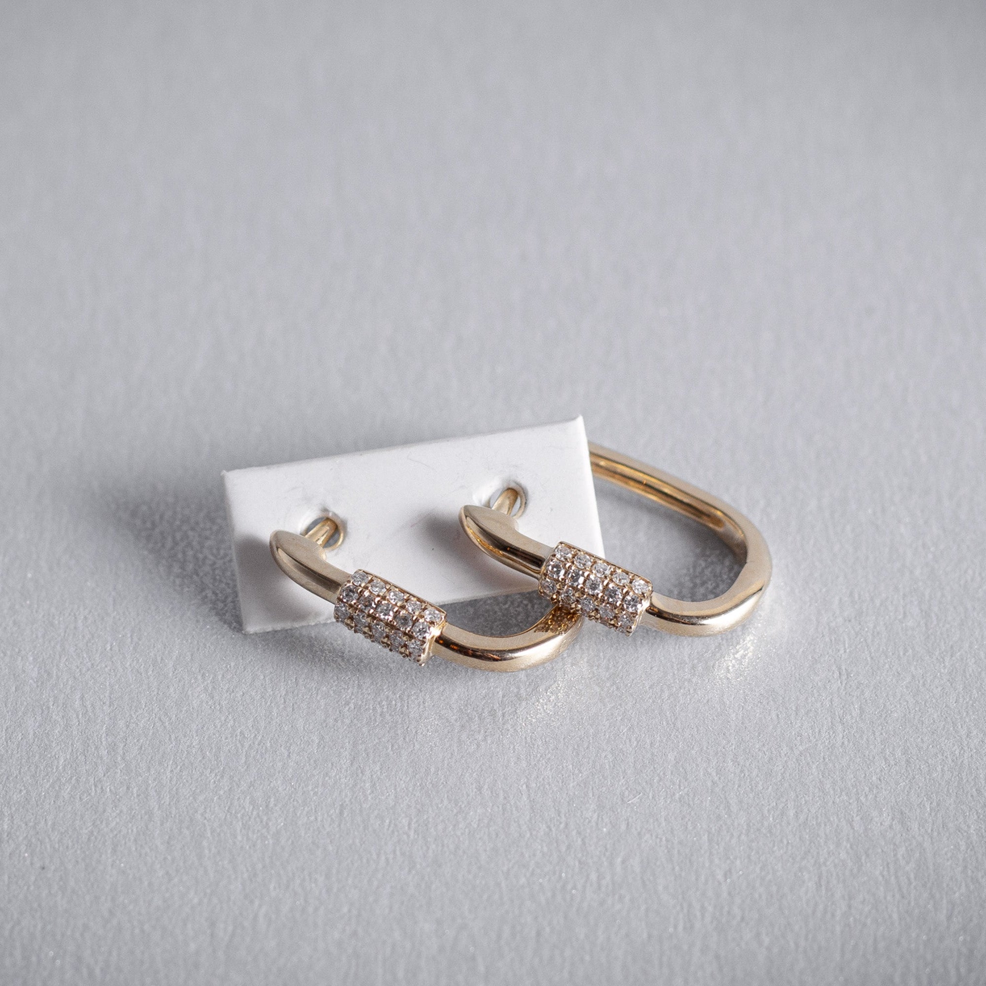 Aretes de aro de 14K oro amarillo rectangular