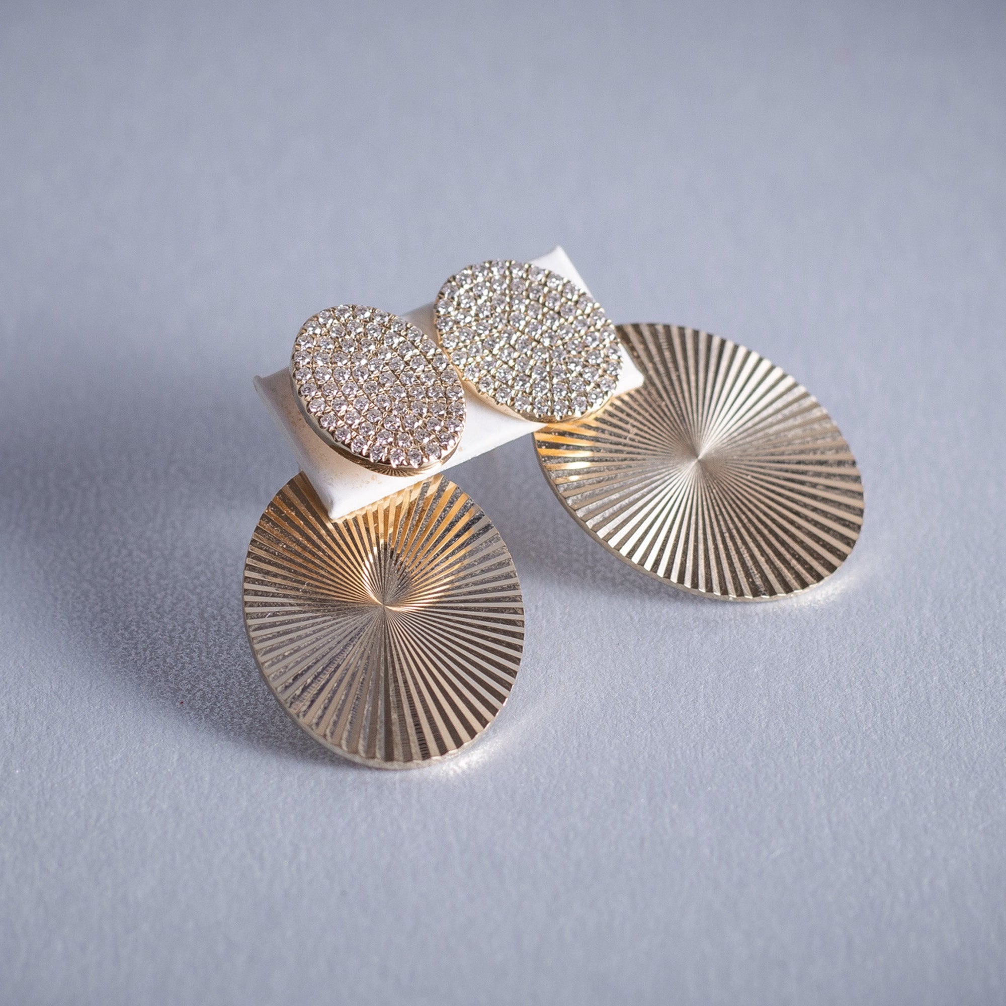 Aretes de 14K oro amarillo doble