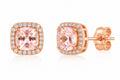 Arete de 14K oro rosado morganita