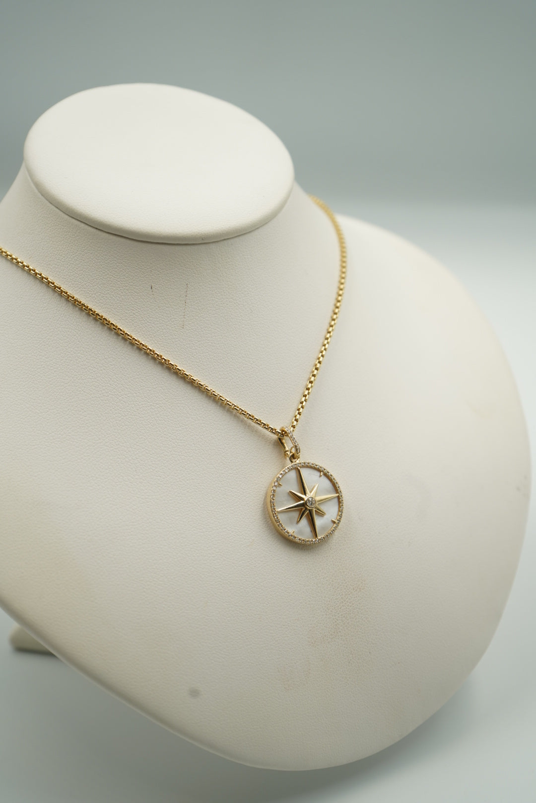 Dije Rosa de los Vientos de 14K oro amarillo