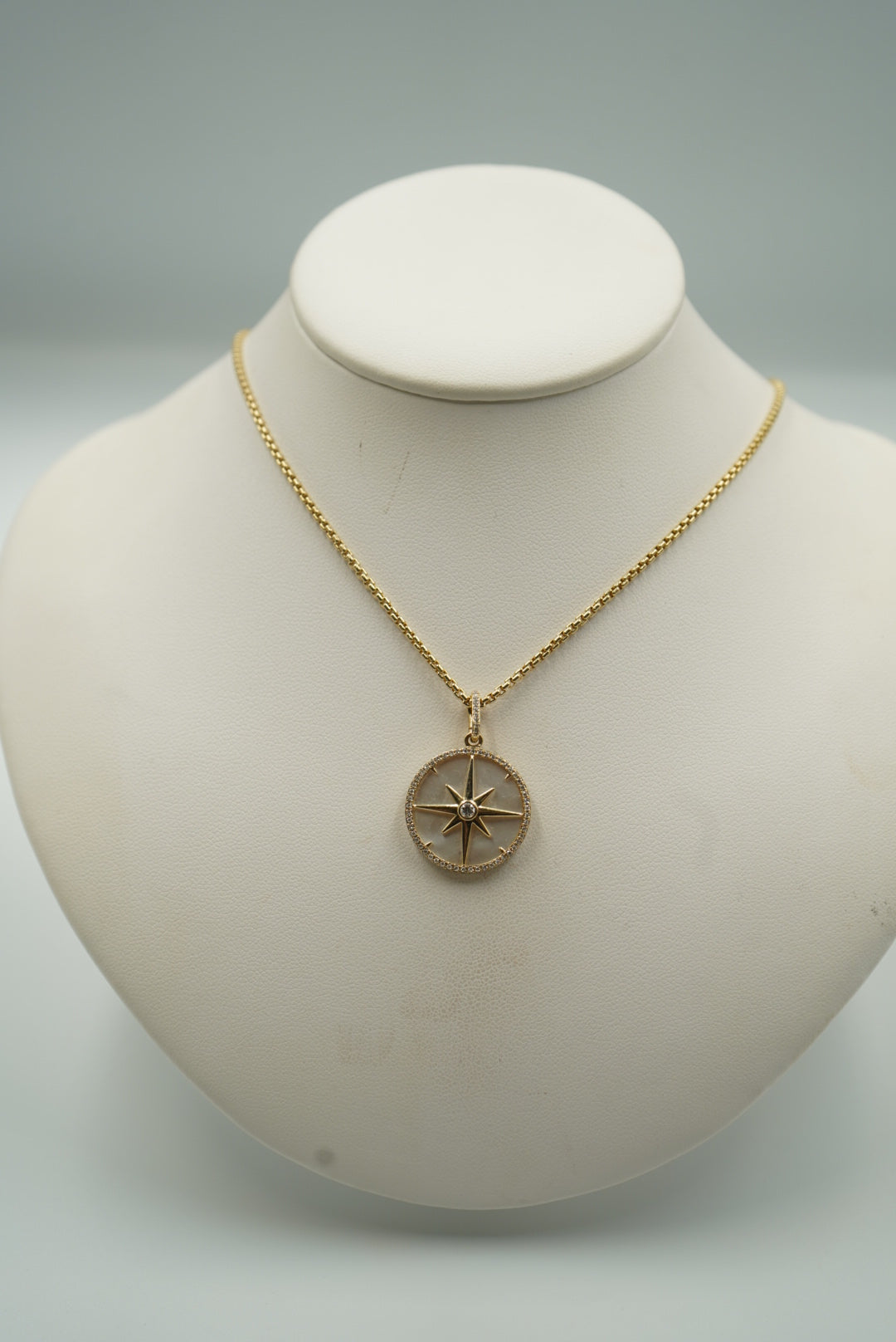 Dije Rosa de los Vientos de 14K oro amarillo