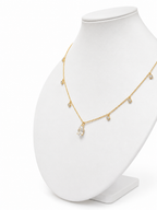 Gargantilla de 14K oro amarillo white topaz gota