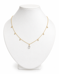 Gargantilla de 14K oro amarillo white topaz gota