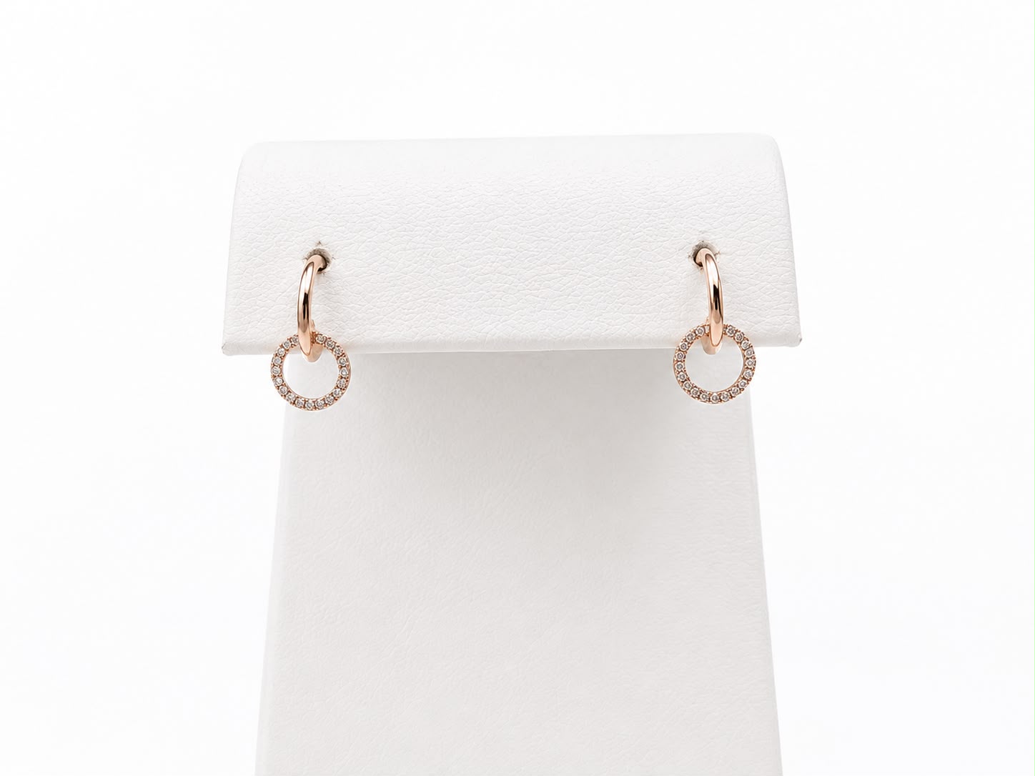 Arracadas de 14K oro rosado círculo